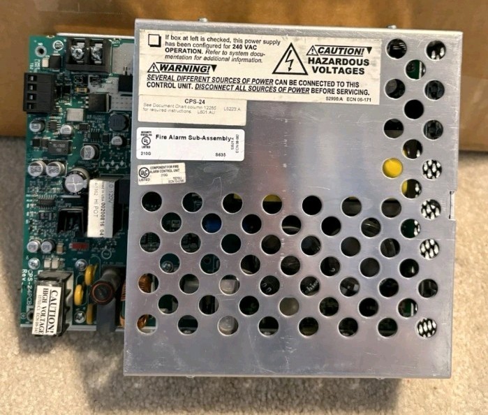 Notifire CPS-24 Power Supply. Compatible W/ NFS-320, NFS2-640, AMPS-24, DDA2