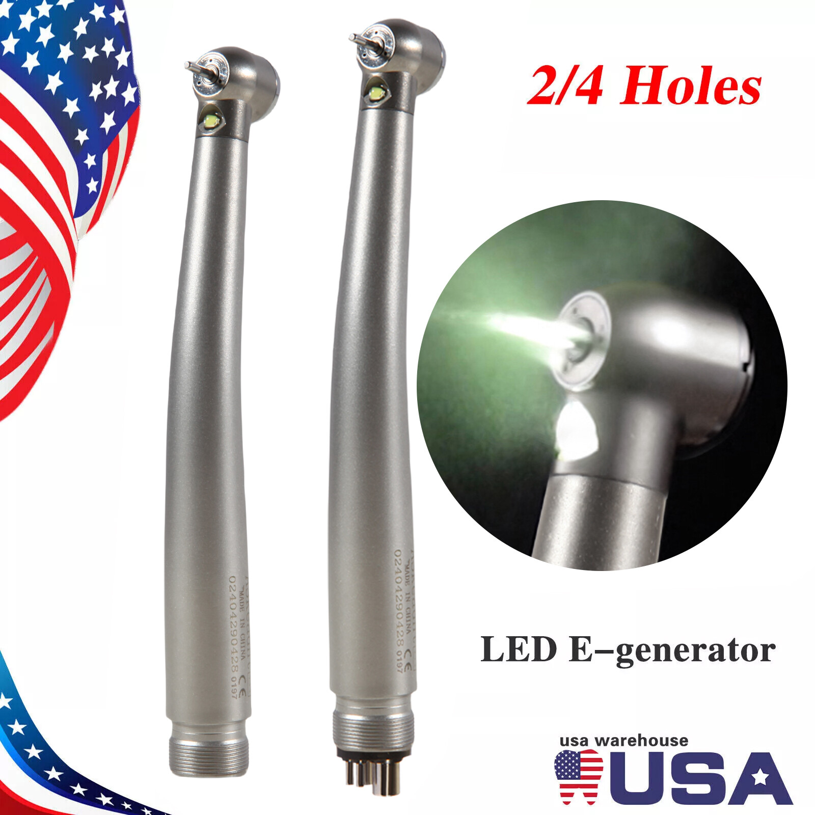 NSK Style Dental Fiber Optic LED E-generator high speed handpiece 2 Hole 4 Hole