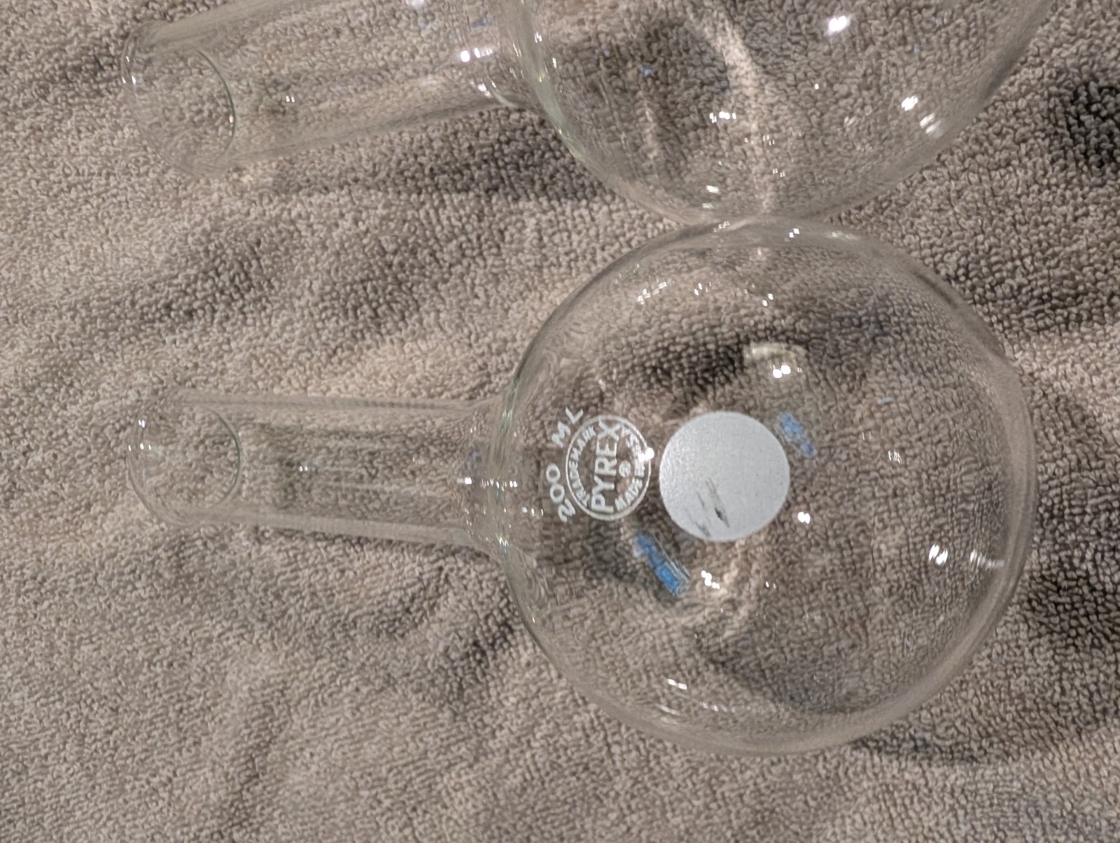 Vintage Pyrex 200ml Round Bottom Boiling Flask RBF Lab Glass Chemistry Refining