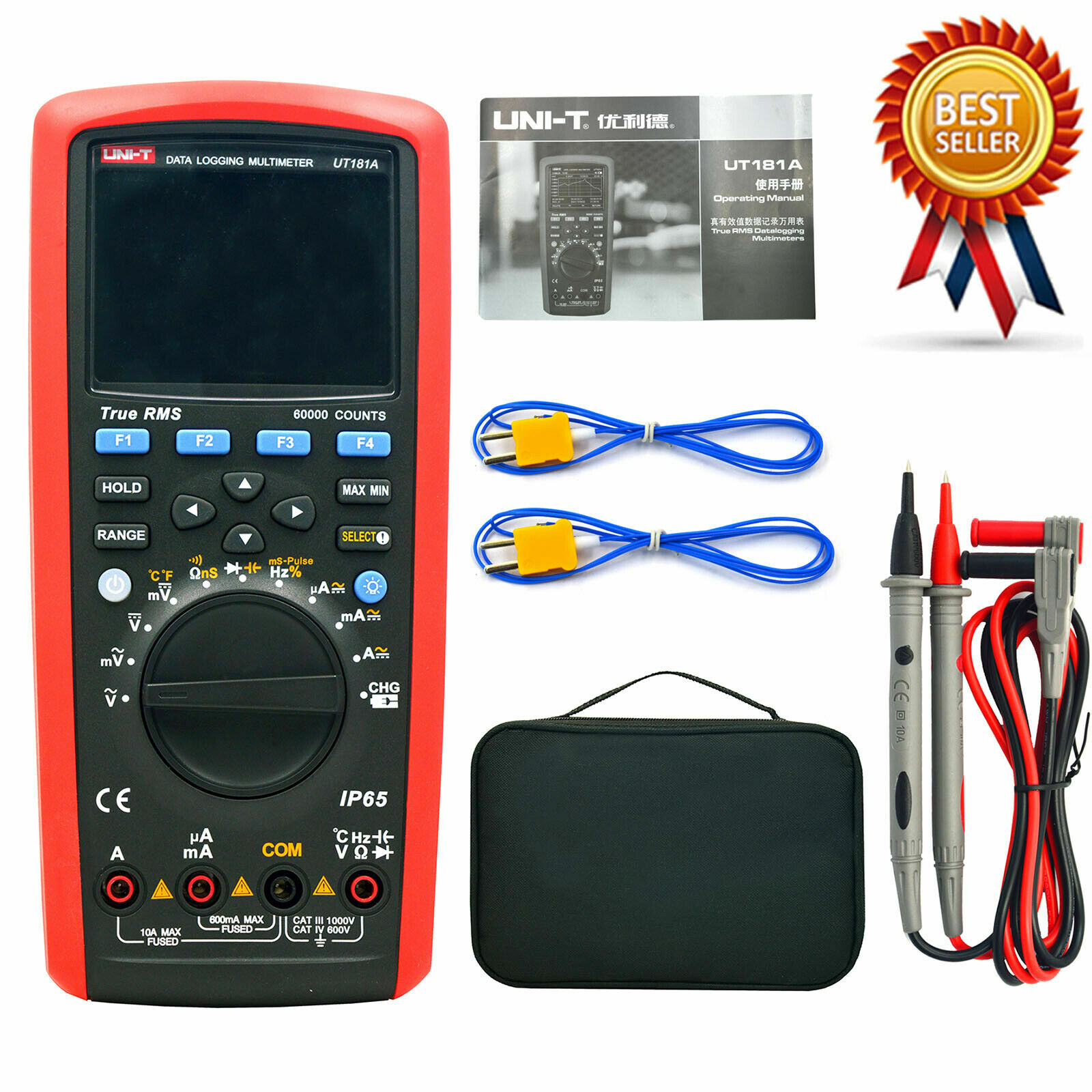 UNI-T UT181A True RMS Datalogging LCD Digital Multimeter Auto Range 60000 Cou✦Kd