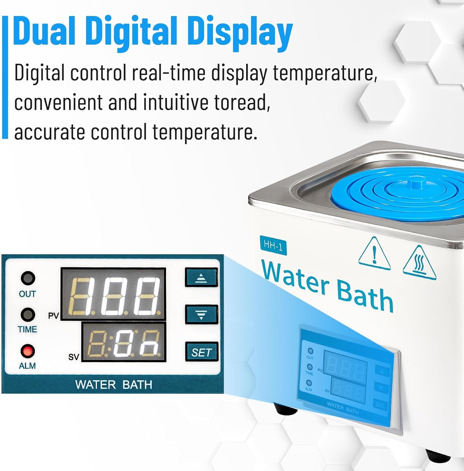 Lab Water Bath 3L Digital Thermostatic Stainless Steel Liner Electric Laboratory