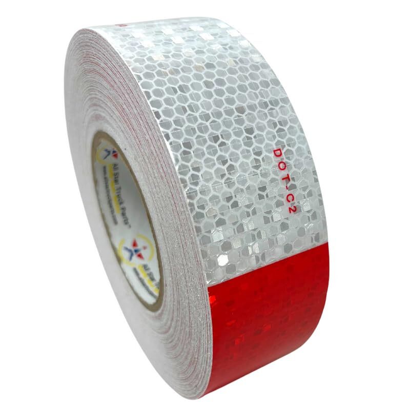 Conspicuity Tape DOT-C2 Reflective Truck Trailer Safety Red White: 1″/2″/3″ Wide