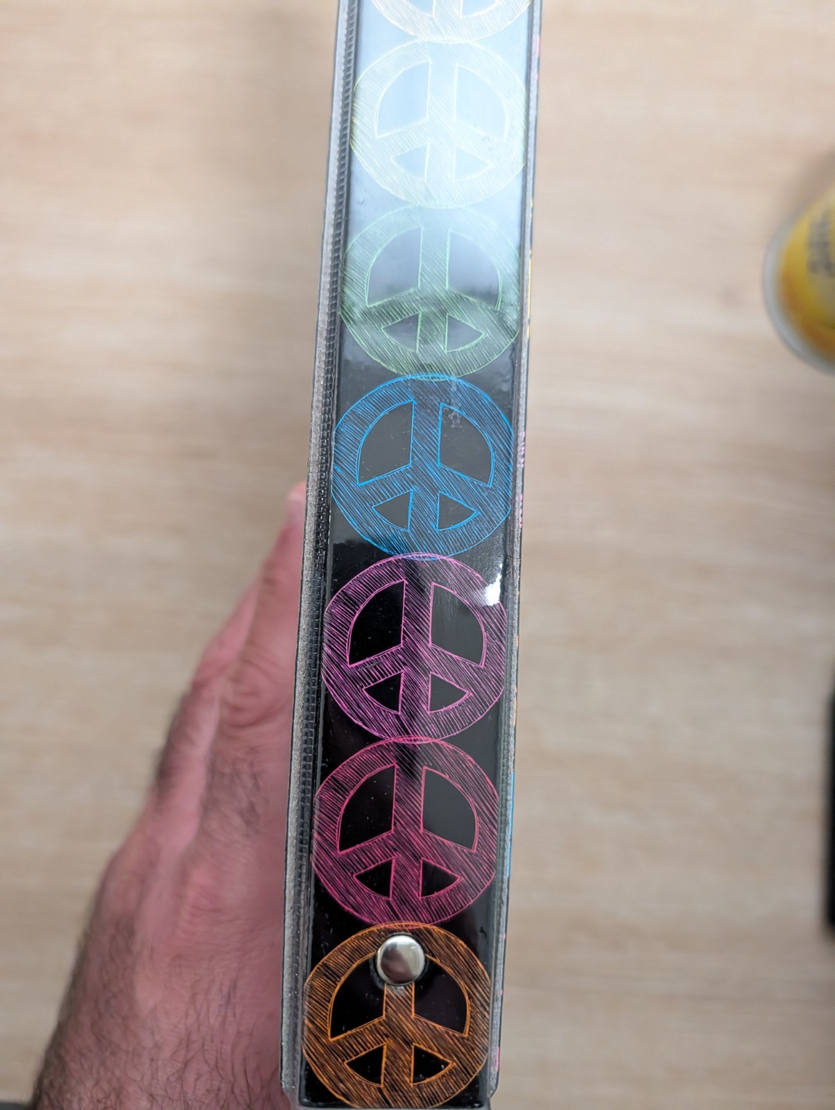 Jackie Peace Out Daily Use Binder Clear Overlay Plastic Black Multicolor 3-Ring