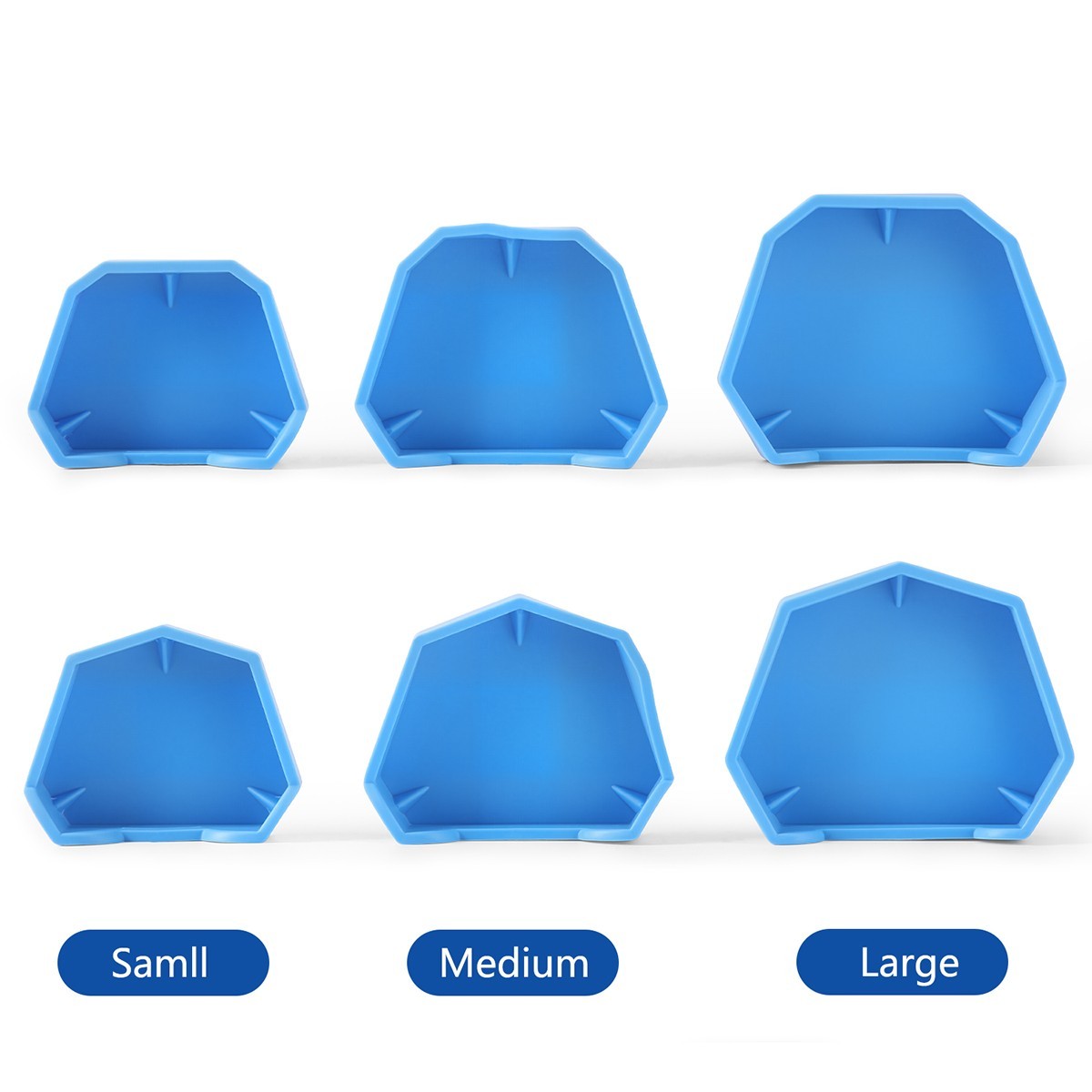 6pcs/set Dental Silicone Rubber Lab Plaster Model Former Base Molds Tool Tray