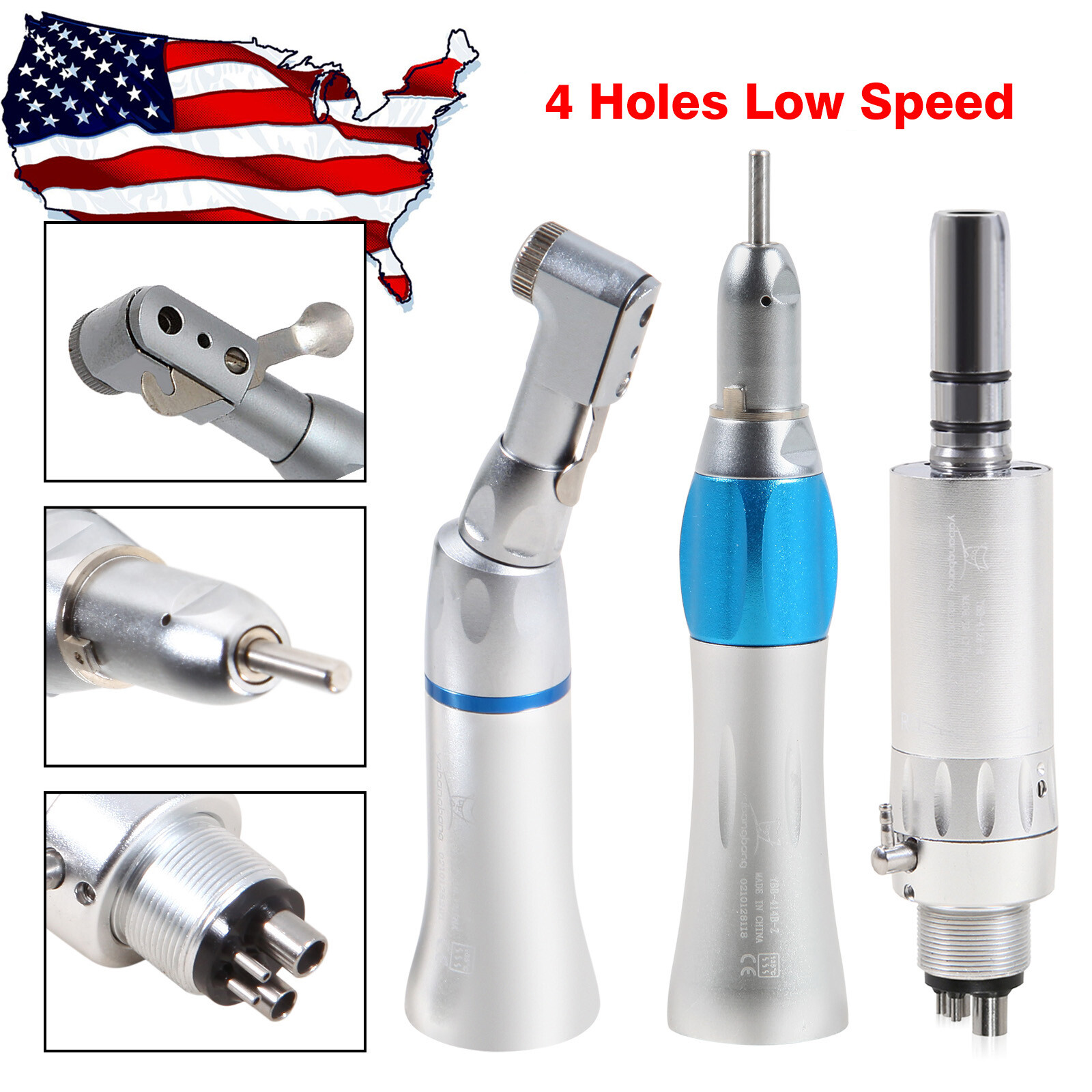 NSK Style Dental Contra Angle Straight Air Motor 4H Slow Speed Handpiece FAST