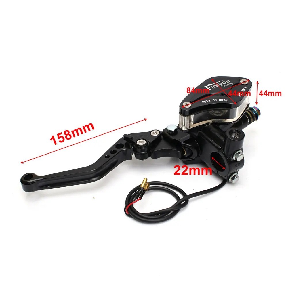 7/8in Motorcycle Hydraulic Brake Clutch Kit Lever Pump Hose for Yamaha Honda