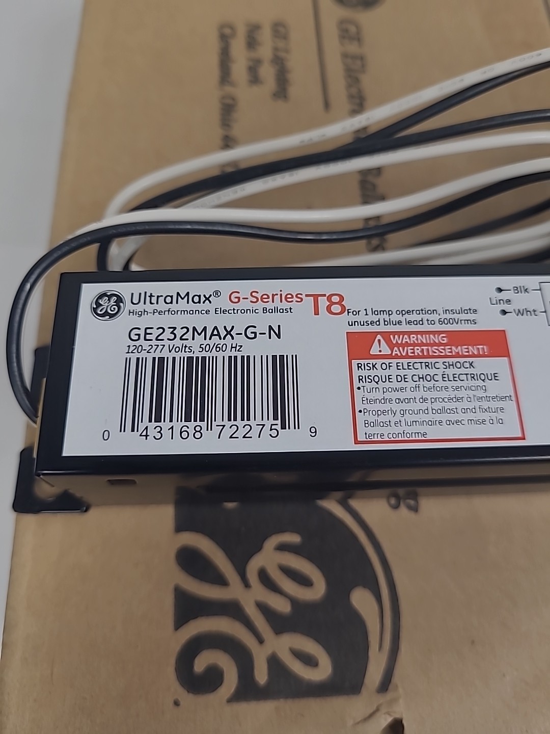 ⚡️Box Of 10⚡️GE Electric Ballast GE-232-MV-N, Multi-Volt, 120-227V, 2N, 72275