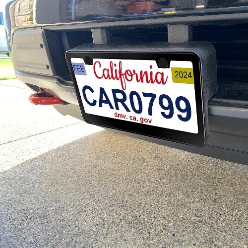 Premium Matte Black License Plate Frame Set of 2, Stainless Steel Front and Rear