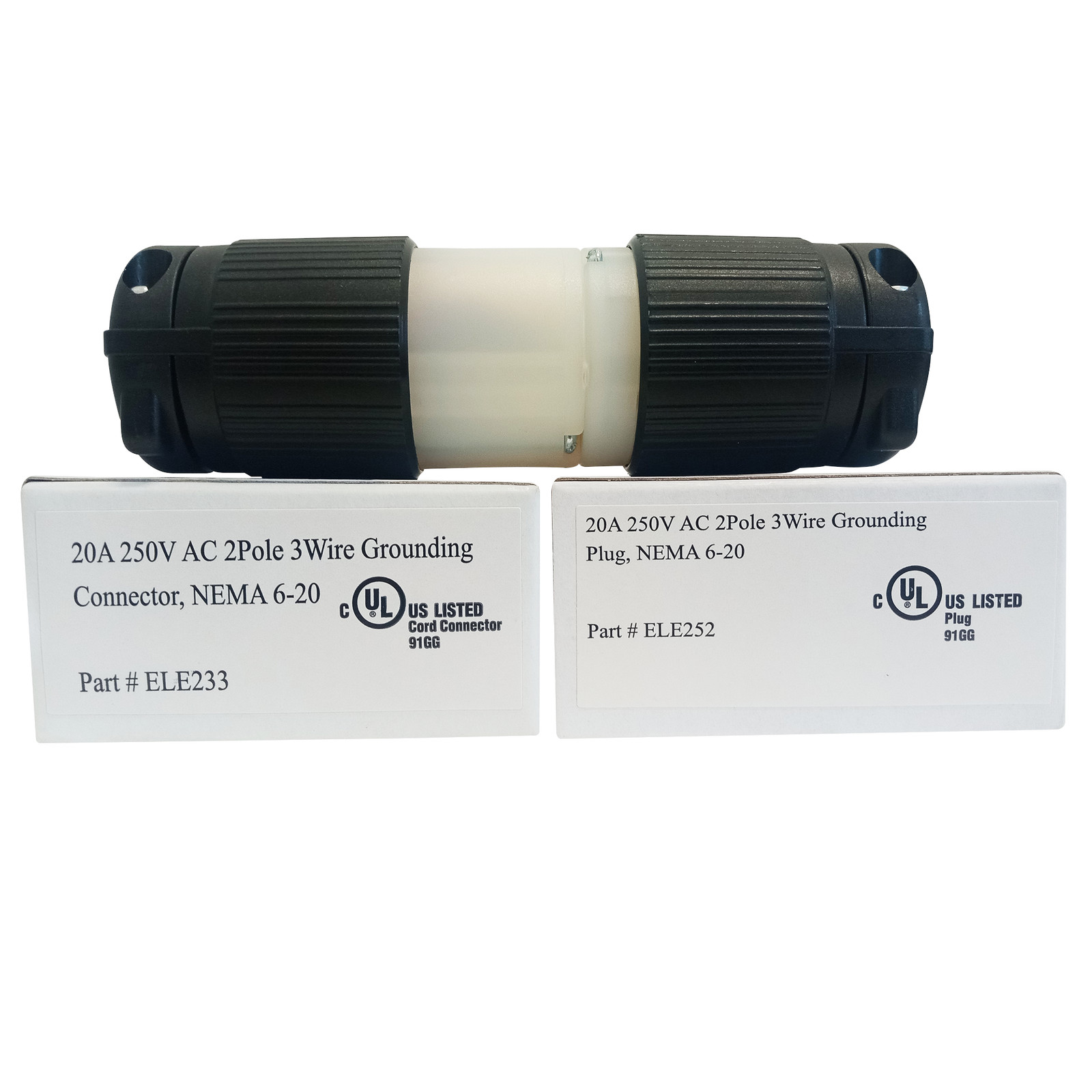 OCS Parts NEMA 6-20 Locking Plug and Connector Set | 250V – 20A – 2 Pole 3 Wire