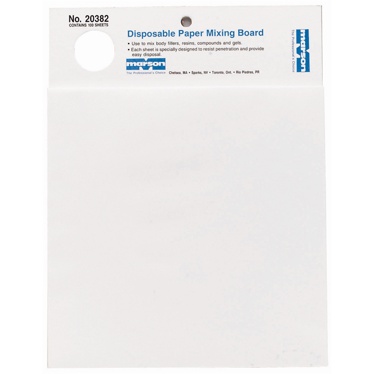 Marson 20382 MIXING BOARD 100 10IN X 13IN SHEETS