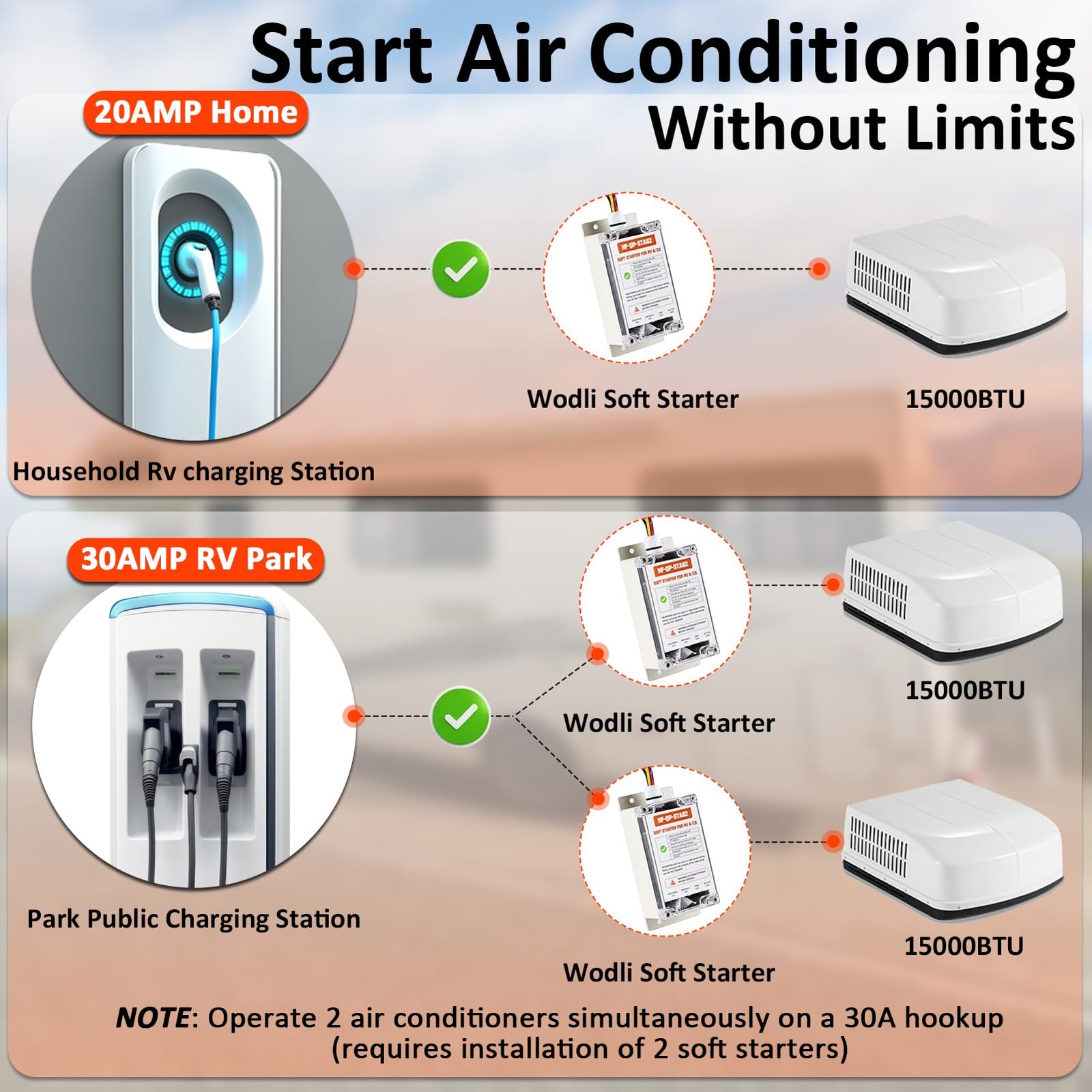 Wodli Soft Start Kit For Rv Air Conditioner Hvac Soft Start Kit For Rv Van