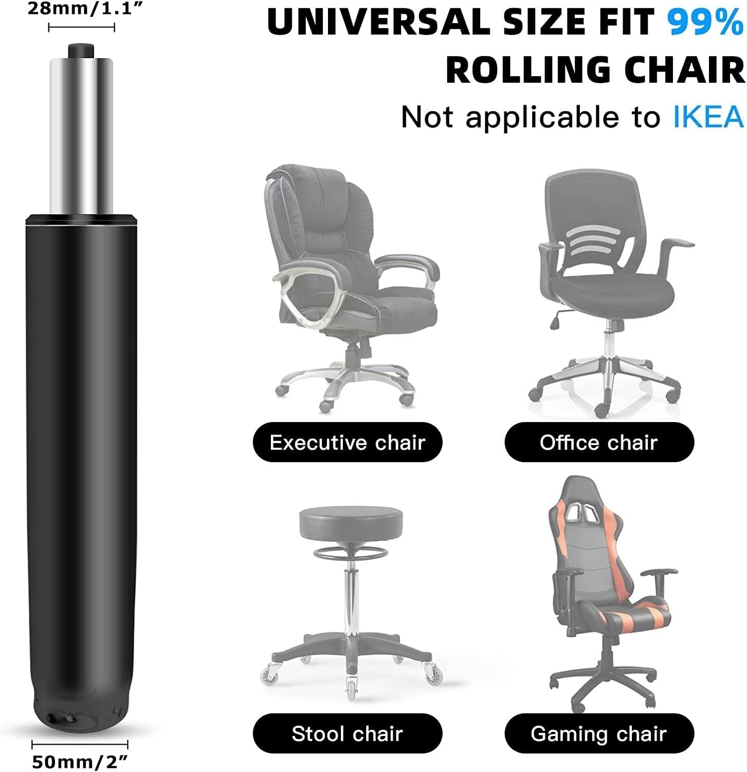 Quiet & Smooth 360° Rotation Office Chair Cylinder
