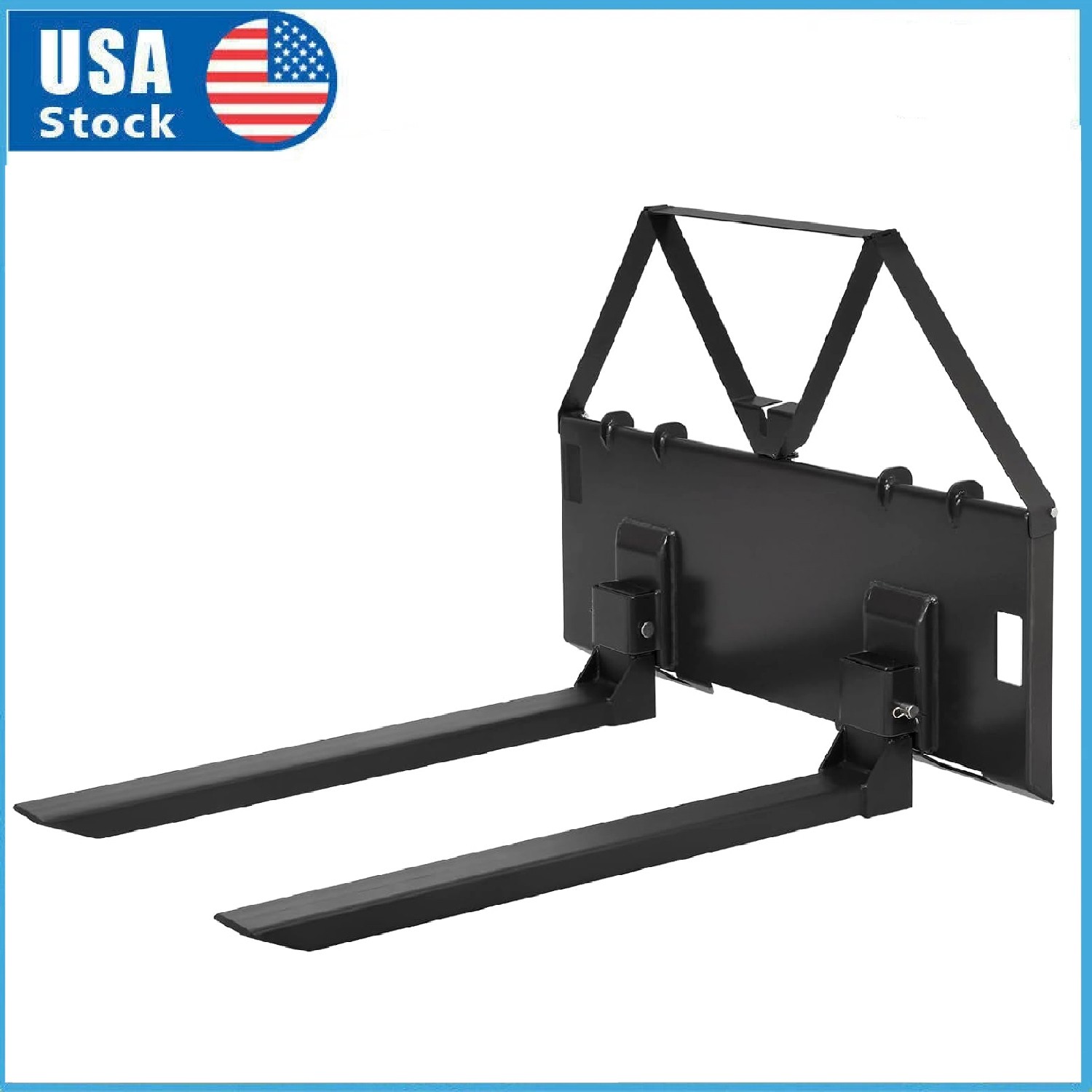 46″ Heavy-Duty Tractor Pallet Forks, Quick Attach Bucket Fork Skid Steer Loader