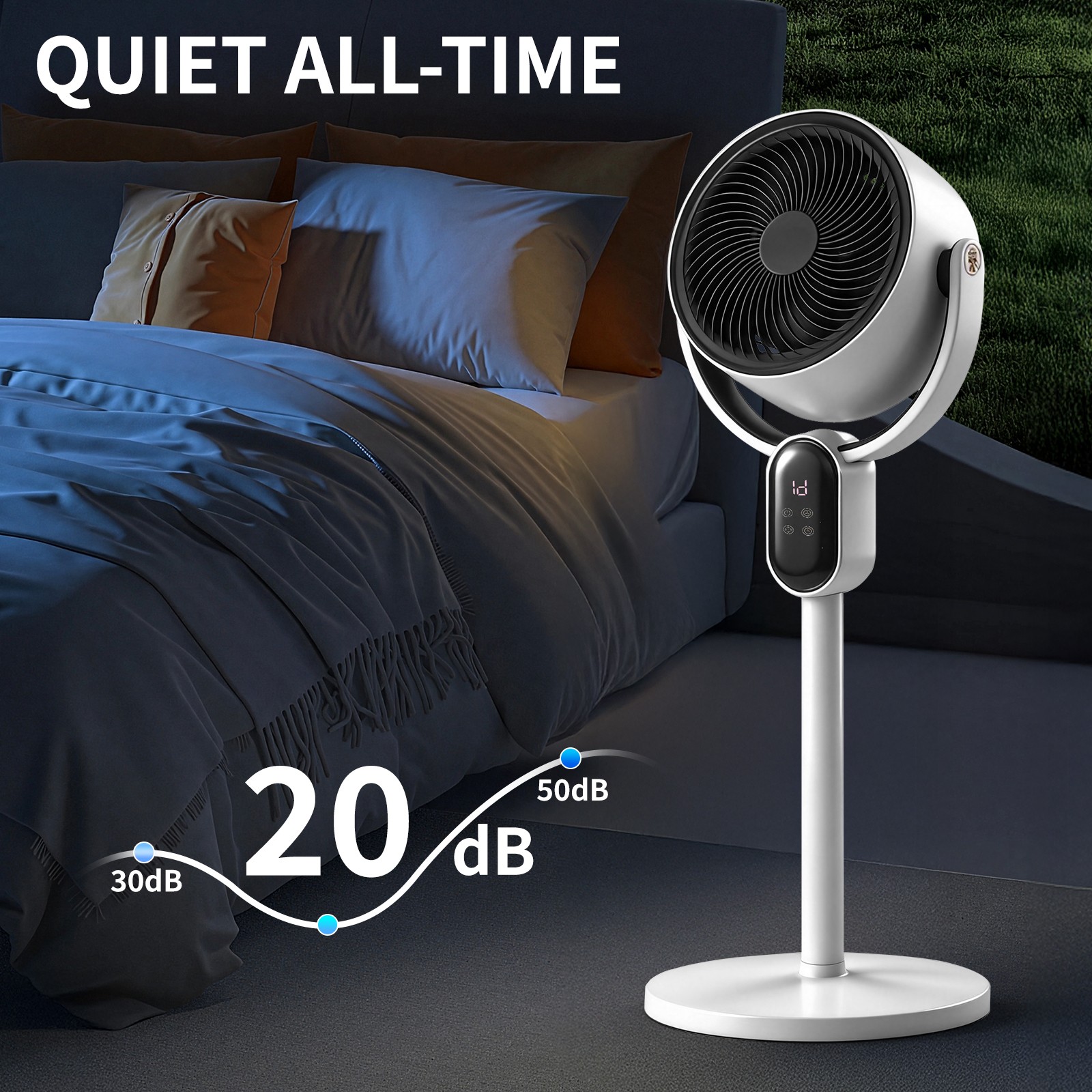 120° Oscillating Standing Fan, 33 inch 2-in-1 Air Circulator W/Remote, 3 Speeds