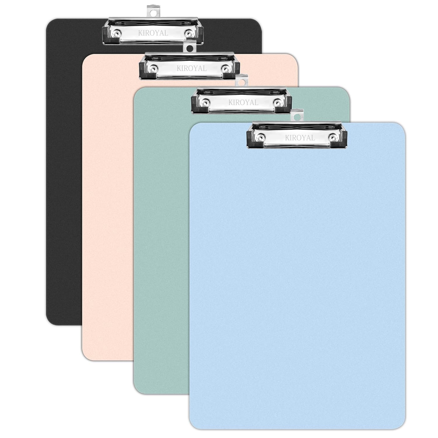 Clipboards 4 Pack Plastic Letter Size, Mixed Colors – Black