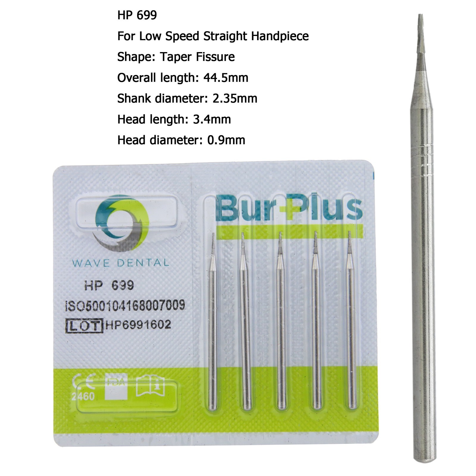 WAVE Dental Carbide Burs HP Long Surgical Burs For Straight Handpiece 703L 702