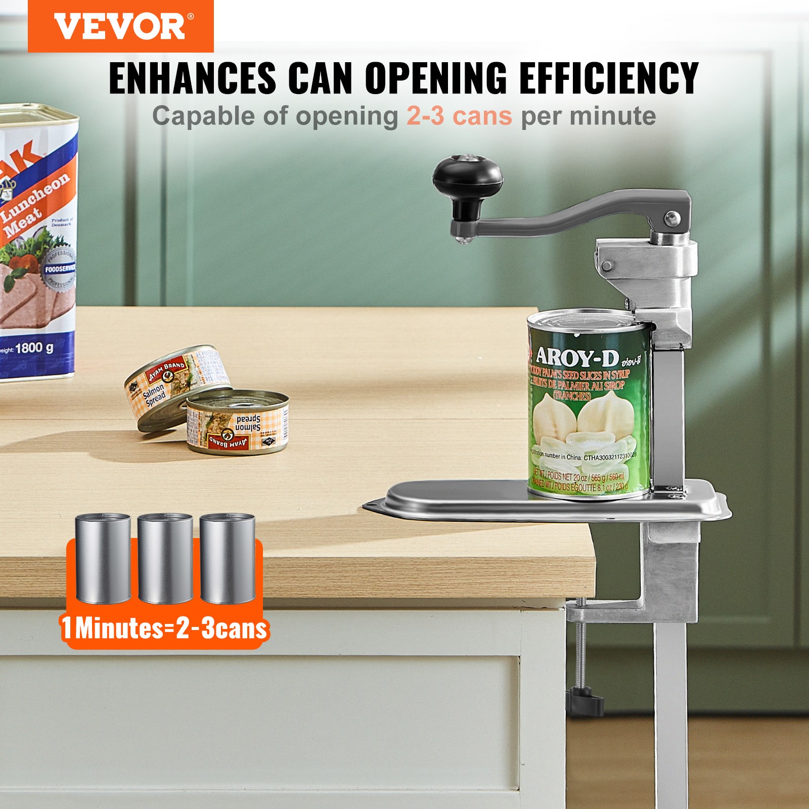 VEVOR Commercial Can Opener Heavy Duty Manual 11.8 in Can Opener Table Clamp
