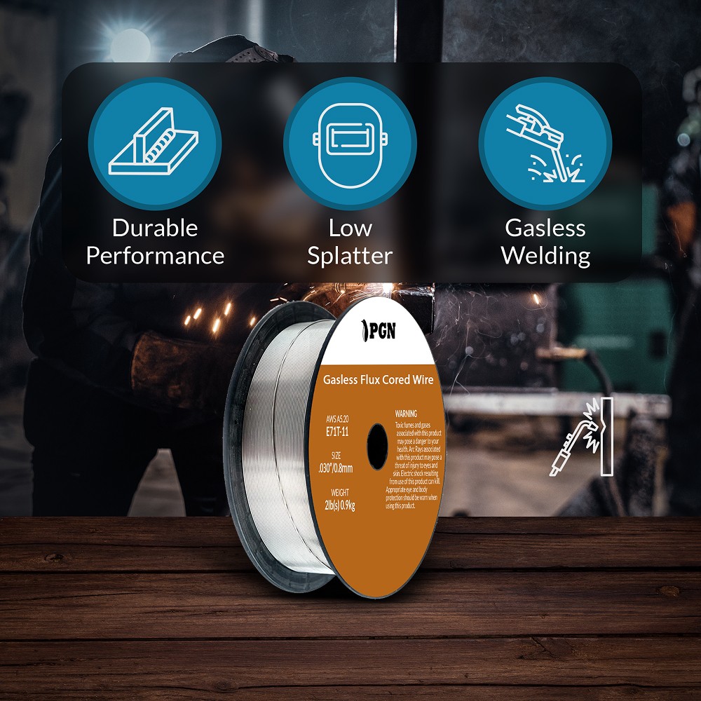 (2 x 2-Lb Spools) E71T-11 .030″ Gasless Flux Core Mild Steel MIG Welding Wire