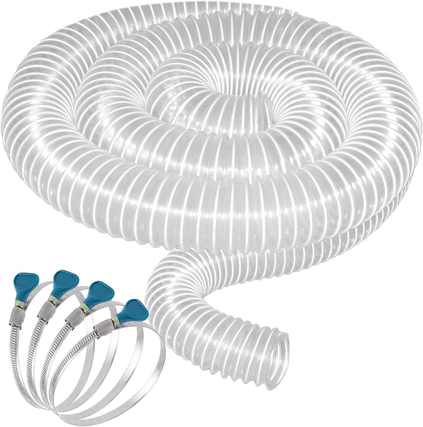 Qucship 2-1/2 x 10′ Heavy-Duty PVC Dust Collection Hose, Puncture-Resistant, Fle