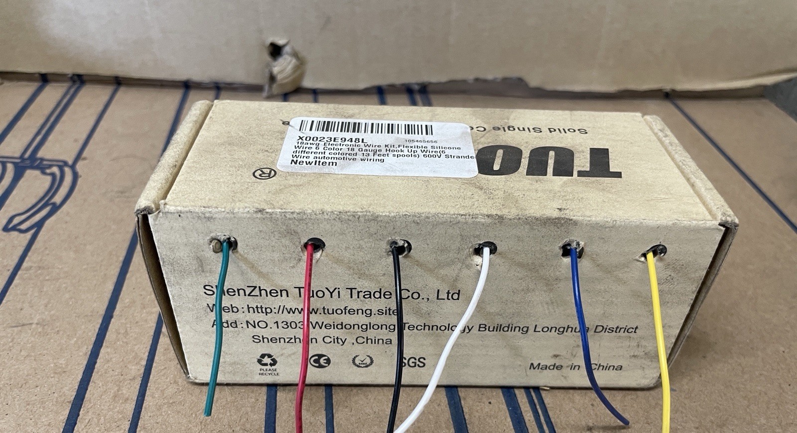 22 AWG Solid Core Hookup Wire Kit, 6 Colors 30ft Each