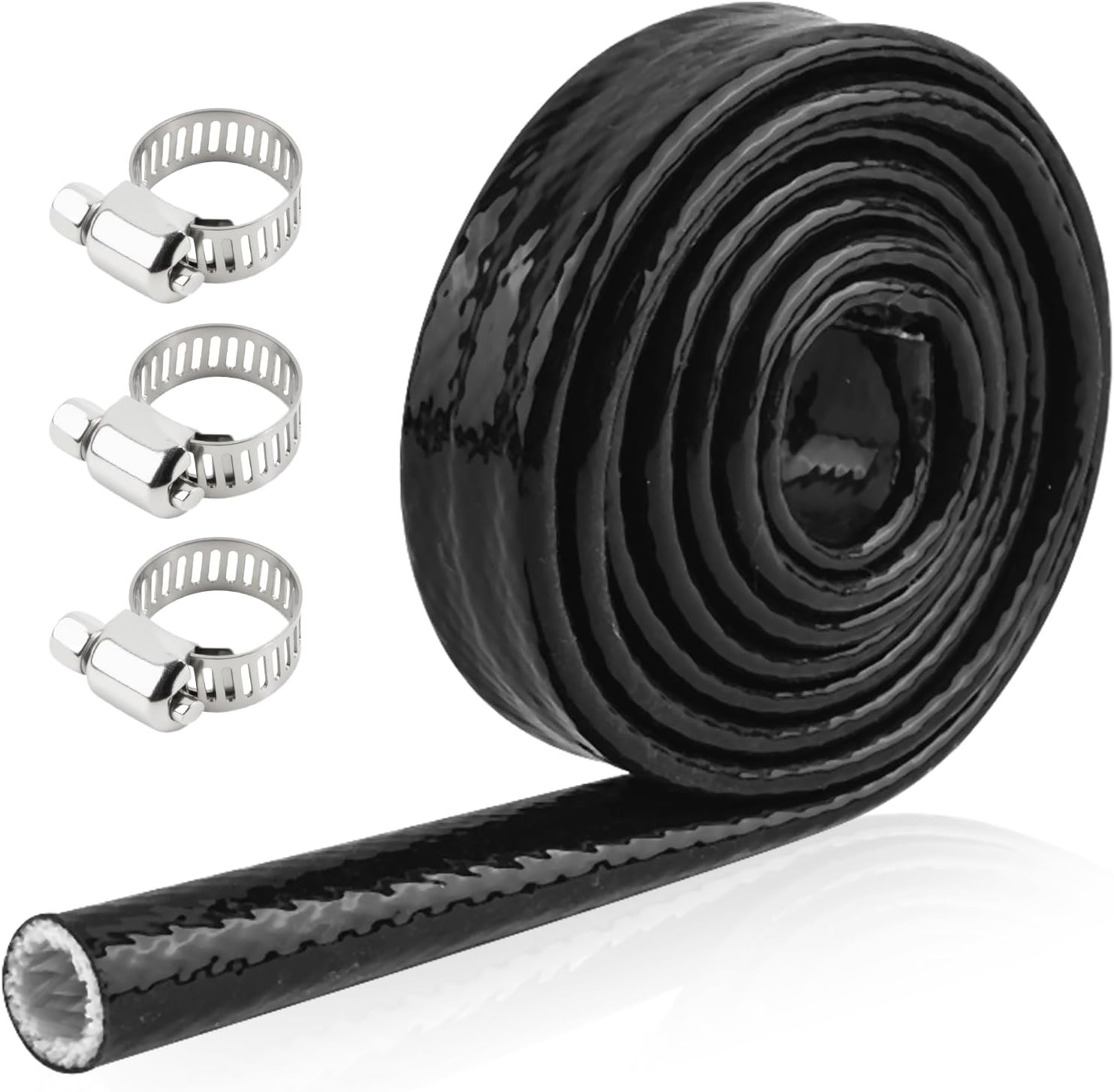 5Ft 3/8″ Fuel Line Heat Shield Sleeve Wire Protection Wrap Thermal Resistant
