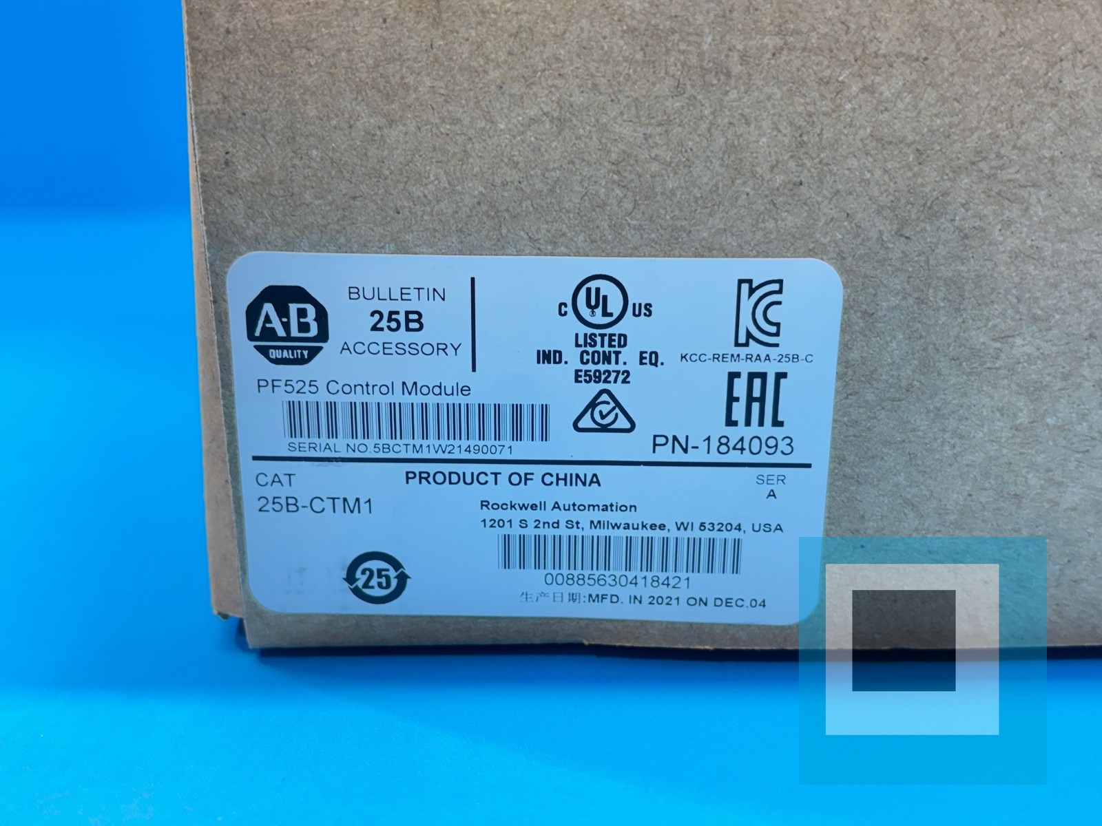 Allen-Bradley 25B-CTM1 Series A PowerFlex 525 Control Module for AC Drive – NEW