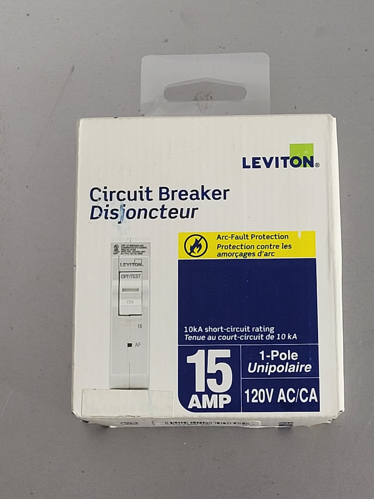 Leviton 15A 120V AFCI Branch Circuit Breaker LB115-AFT 1-Pole Plug-On New In Box