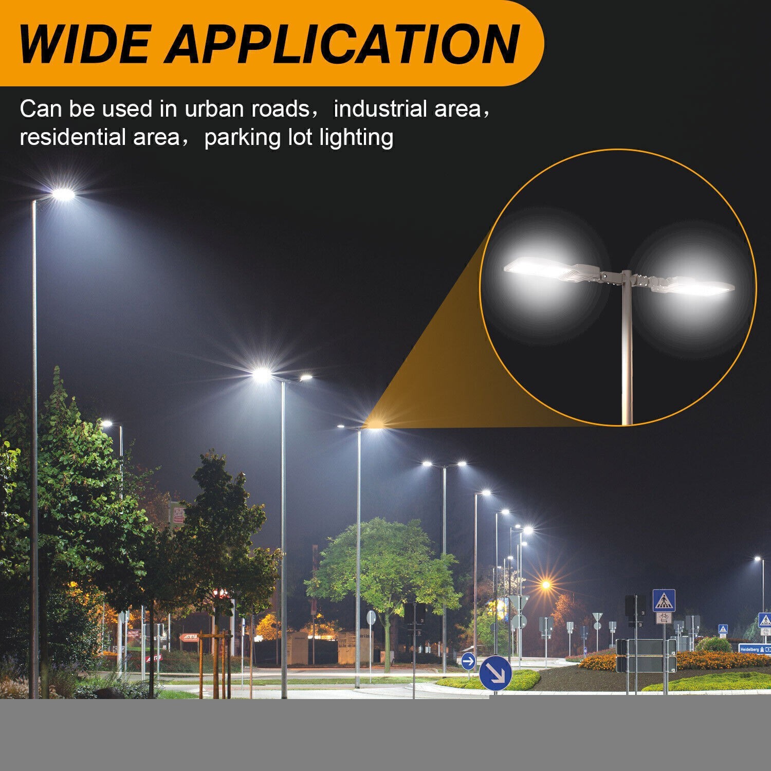 320W LED Shoebox Pole Light Outdoor Commercial Parking Lot Street Lighting 5000K