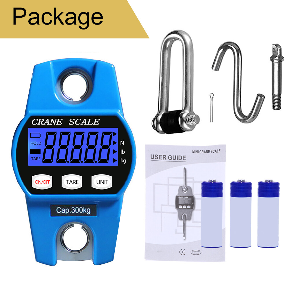 Digital Crane Scale 300 kg/660 lb Industrial Heavy Duty Auto Off Hook Hanging