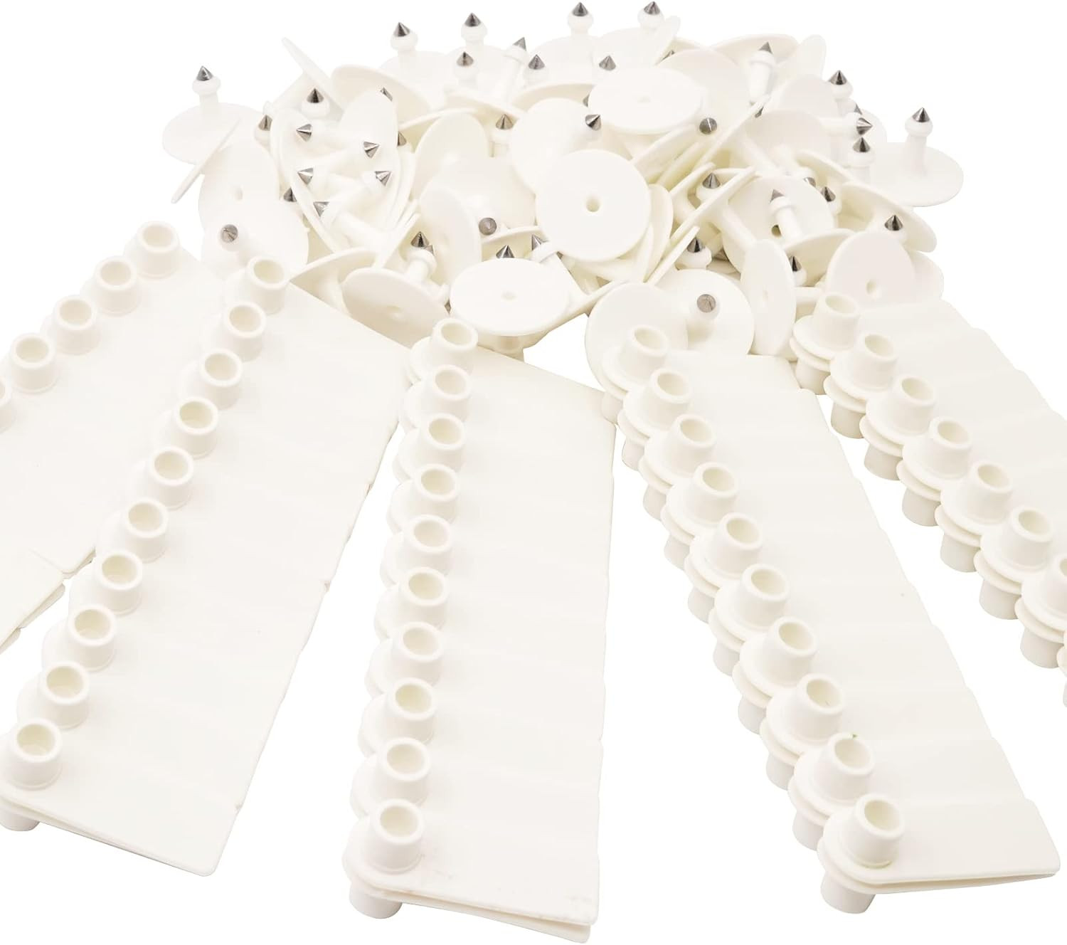 100 Blank Livestock Ear Tags for Goat, Sheep, Cattle, and Pigs (White)