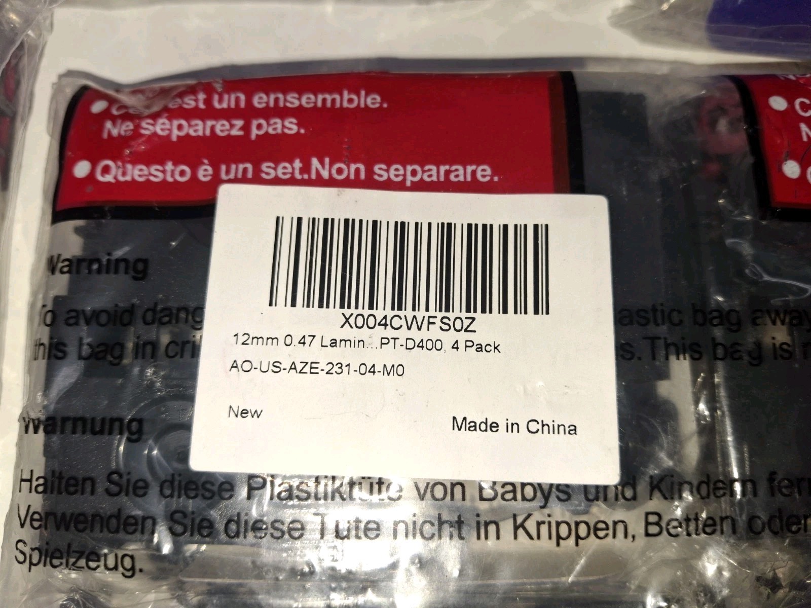 Lot Of 32 12MM .47″ Inch Wide White Label for Brother P-Touch PT-D400