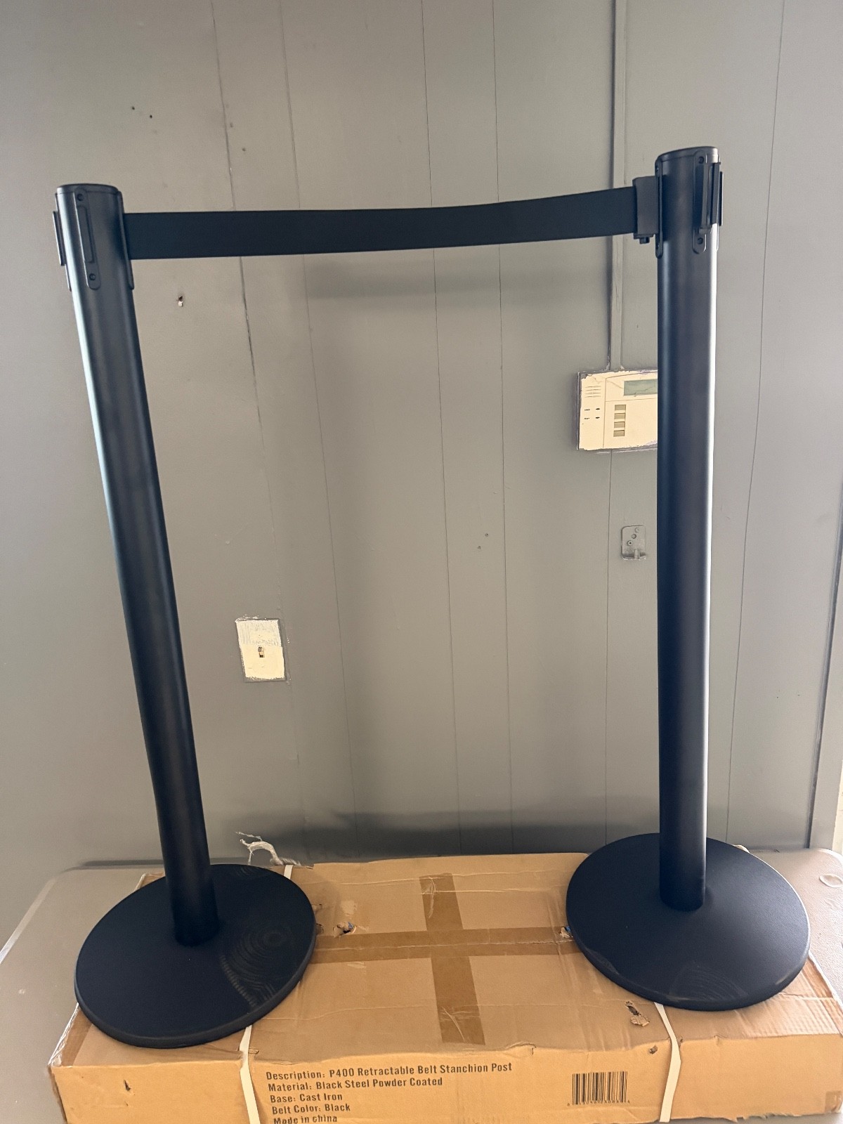 2 Pack Crowd Control Stanchions 11FT Retractable Belt Crowd Barrier Posts
