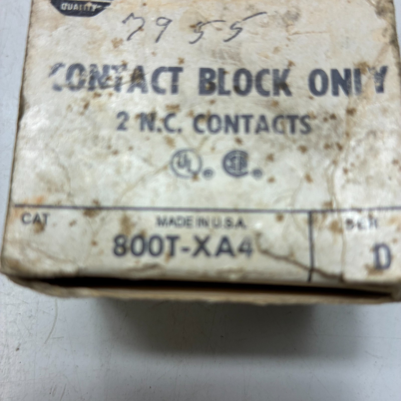 ALLEN BRADLEY 800T-XA4 CONTACT BLOCK SHALLOW 2NC SER. D