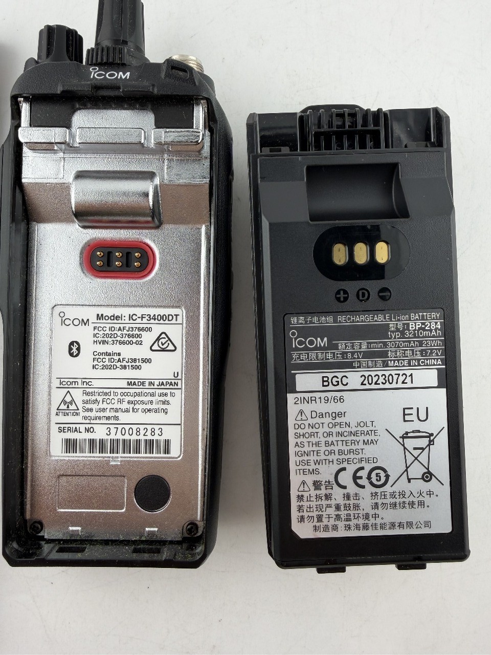ICOM F3400DT VHF 136-174MHZ ANALOG AND DIGITAL PORTABLE TWO-WAY RADIO W BATTERY