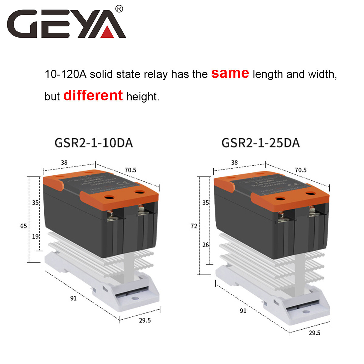 GEYA SSR-10/25/40A Solid State Relay DC-AC DC-DC AC-AC Single Phase&Heat Sink