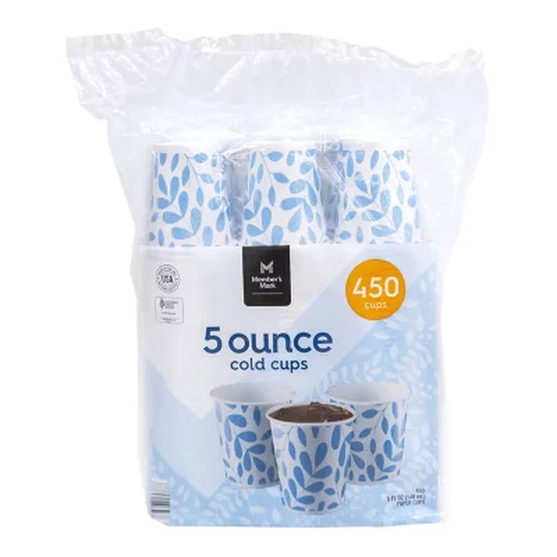 Member’s Mark Printed Paper Bath Cold Cups – 5 oz – 450 Count – Convenient & Dis