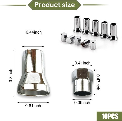 10 PCS Leakproof Tire Valve Cover, Universal Alloy Wheel Valve Stem Sleeve and C