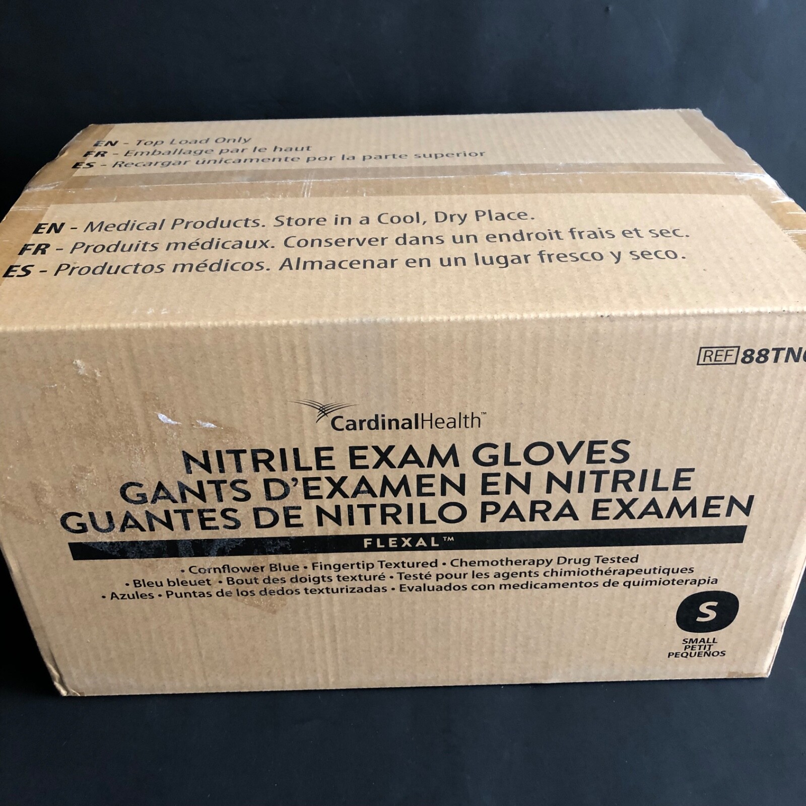 2000 Count Case – Cardinal Health Flexal Nitrile Exam Gloves S / M / L Exp 2026