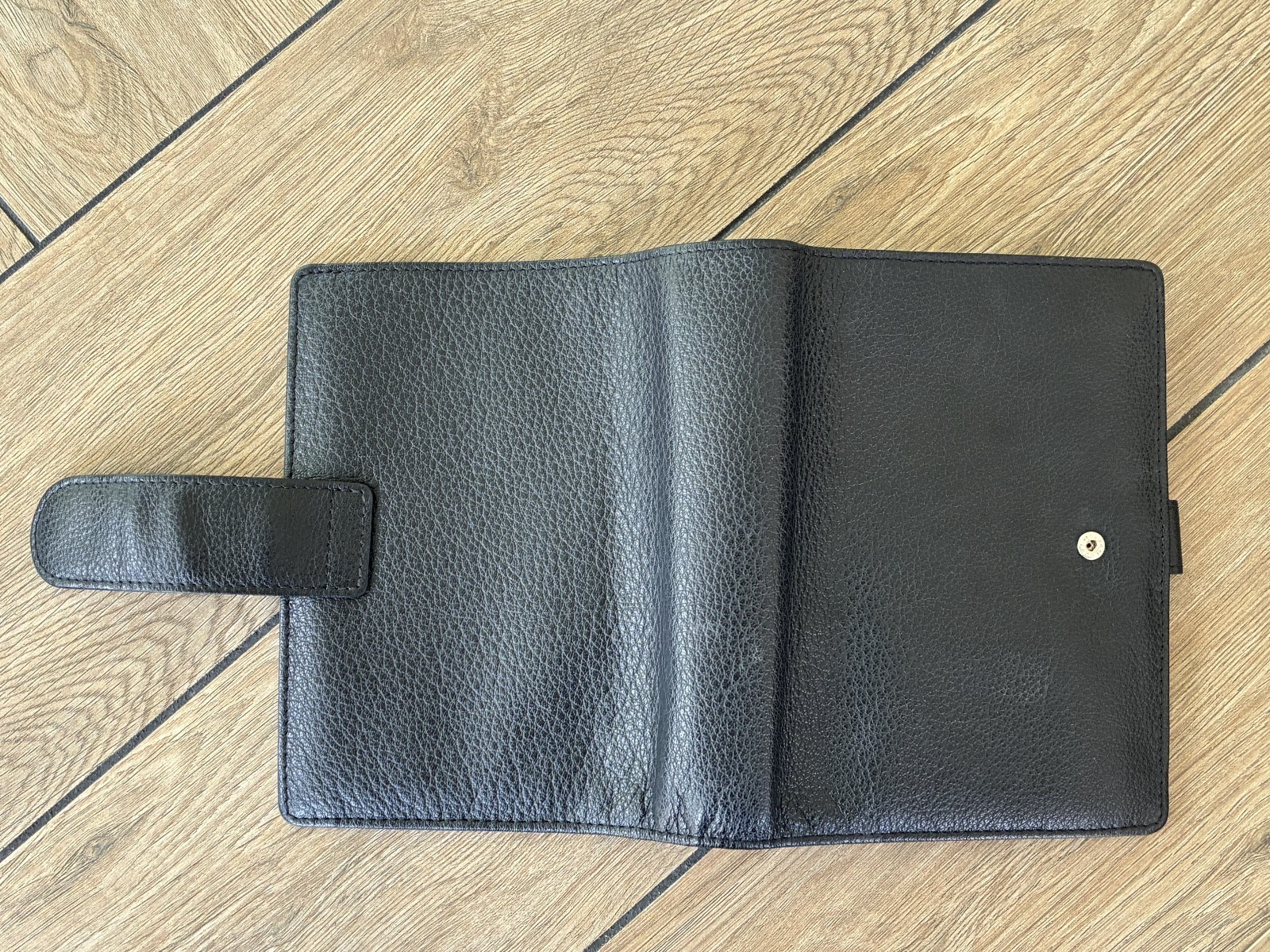 VAN DER SPEK Black Planner Cover for FiloFax Personal Size w/Leather Flyleaf