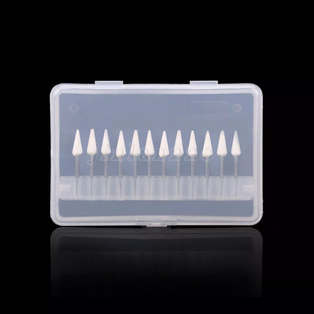 12Pcs/Box Dental White Polishing Stones Cone Shape FG Burs Arkansas Stone CN1