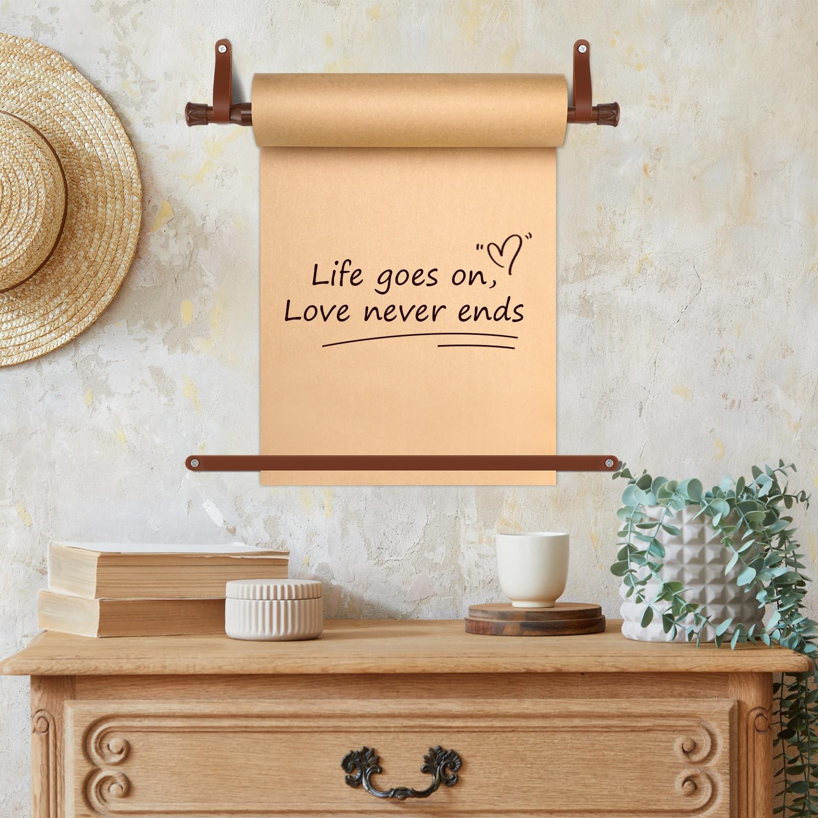 Vicenpal 15.5 Inch Kraft Paper Roller Holder Wall Mount Roller Dispenser with…