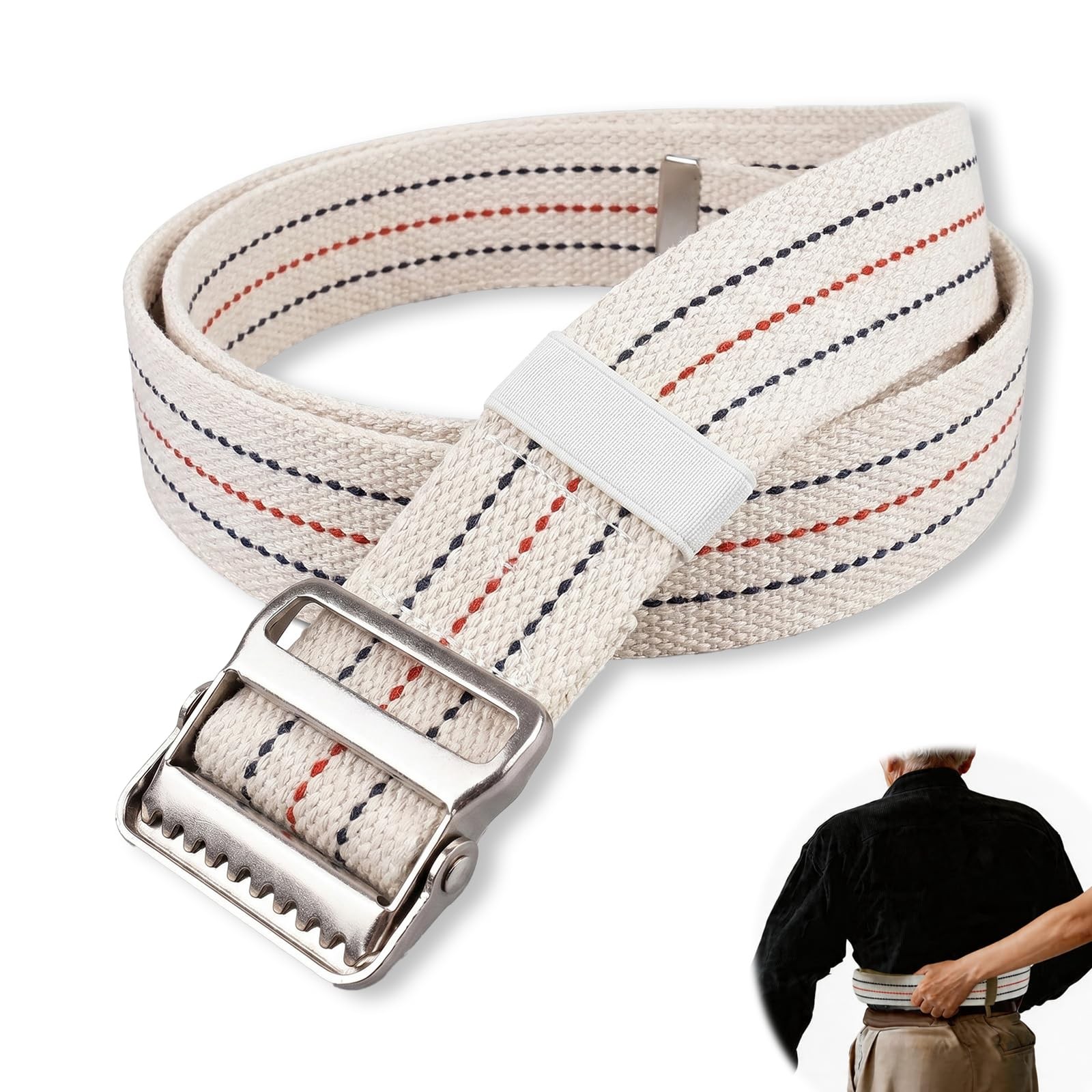 60×2 Inch Gait Belt for Seniors, Gate Belts Medical Elderly, Light Beige