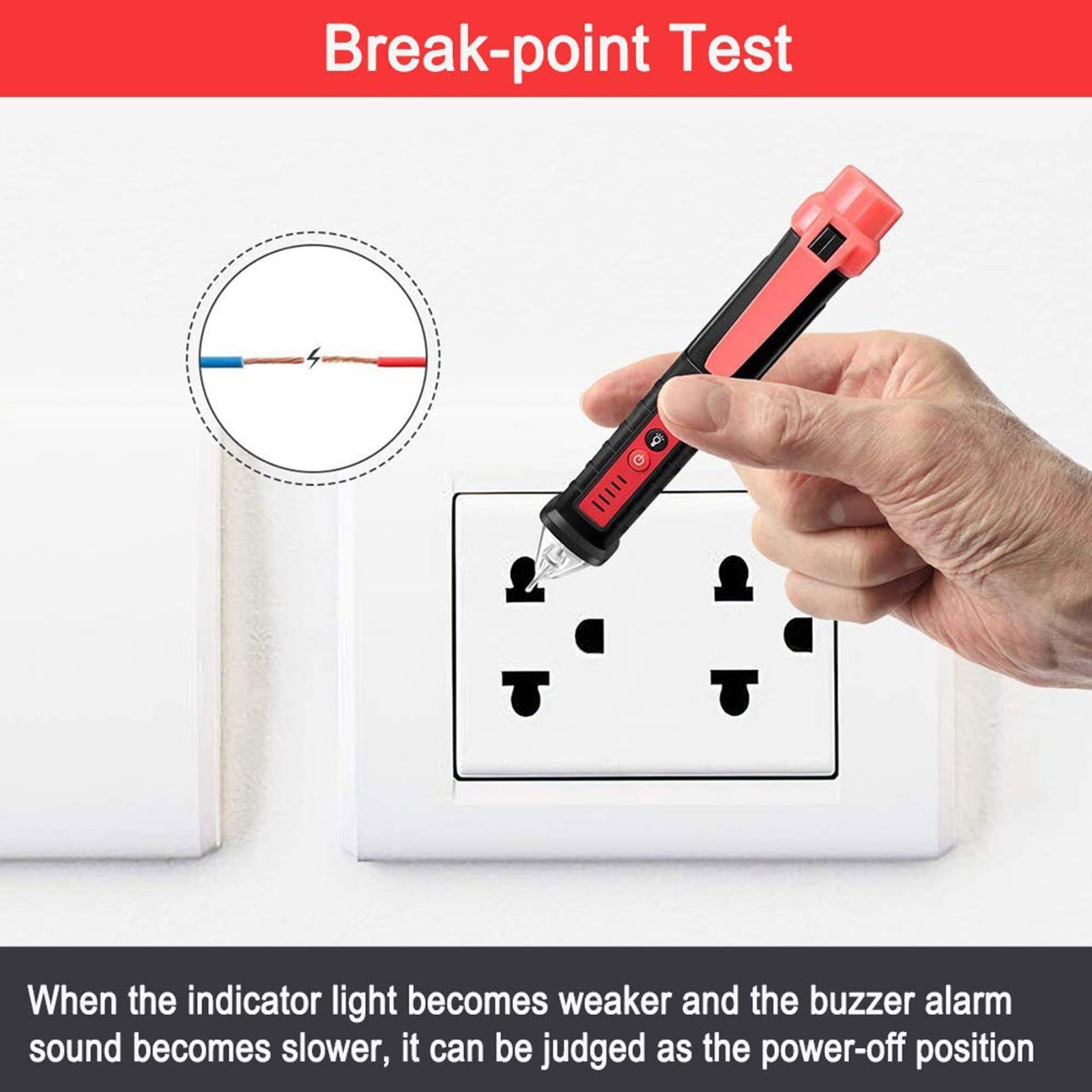 Voltage Electric Tester Volt Detector Test Pen Non-Contact Sensor AC DC 12-1000V