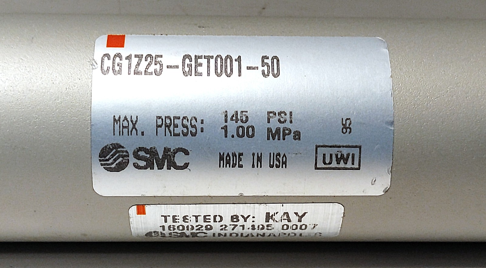 SMC CG1Z25-GET001-50 145 psi Double-Acting Single-Rod Cylinder