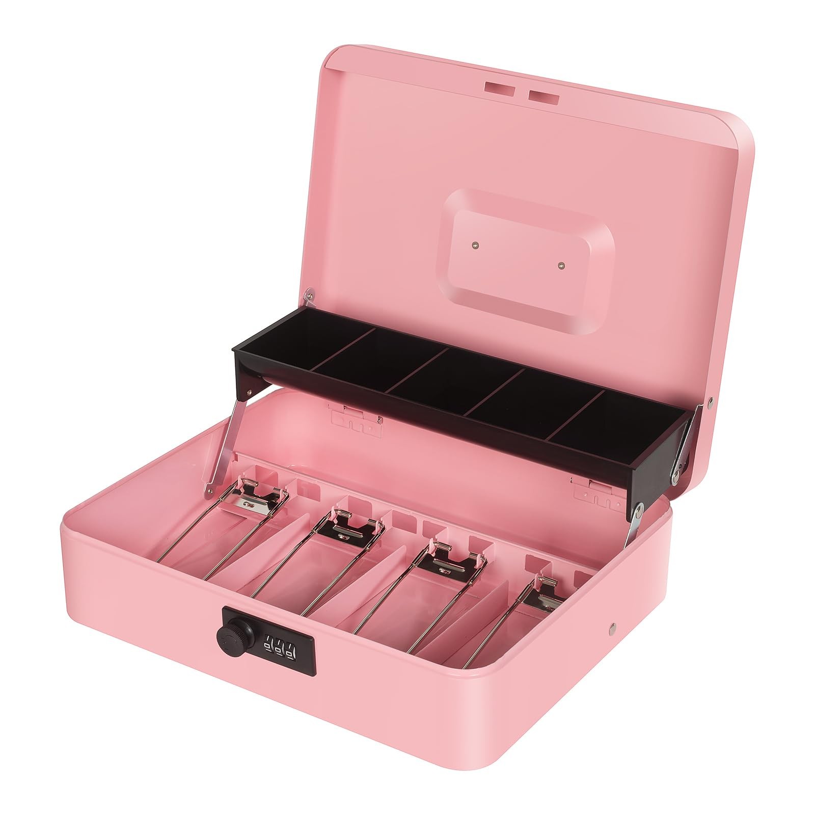 Cash Box with Combination Lock, Metal Money Box for Cash Register, Large Cash…