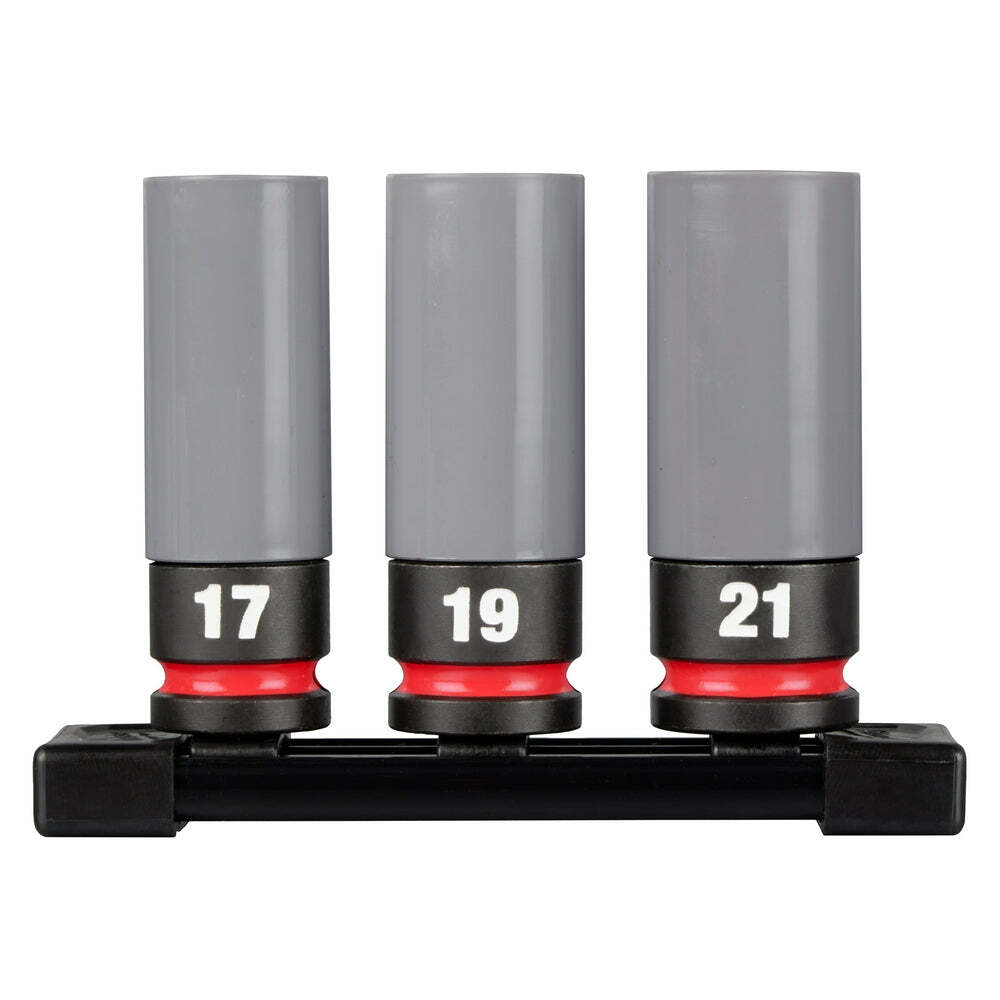 Milwaukee 49-66-7830 SHOCKWAVE 1/2″ Impact Duty Metric Lug Nut Socket Set -3 PC