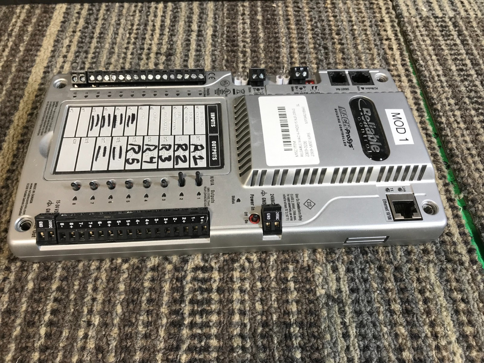 Reliable Controls Mach-ProSys MP-S-H BACnet Building Controller w/ universal out