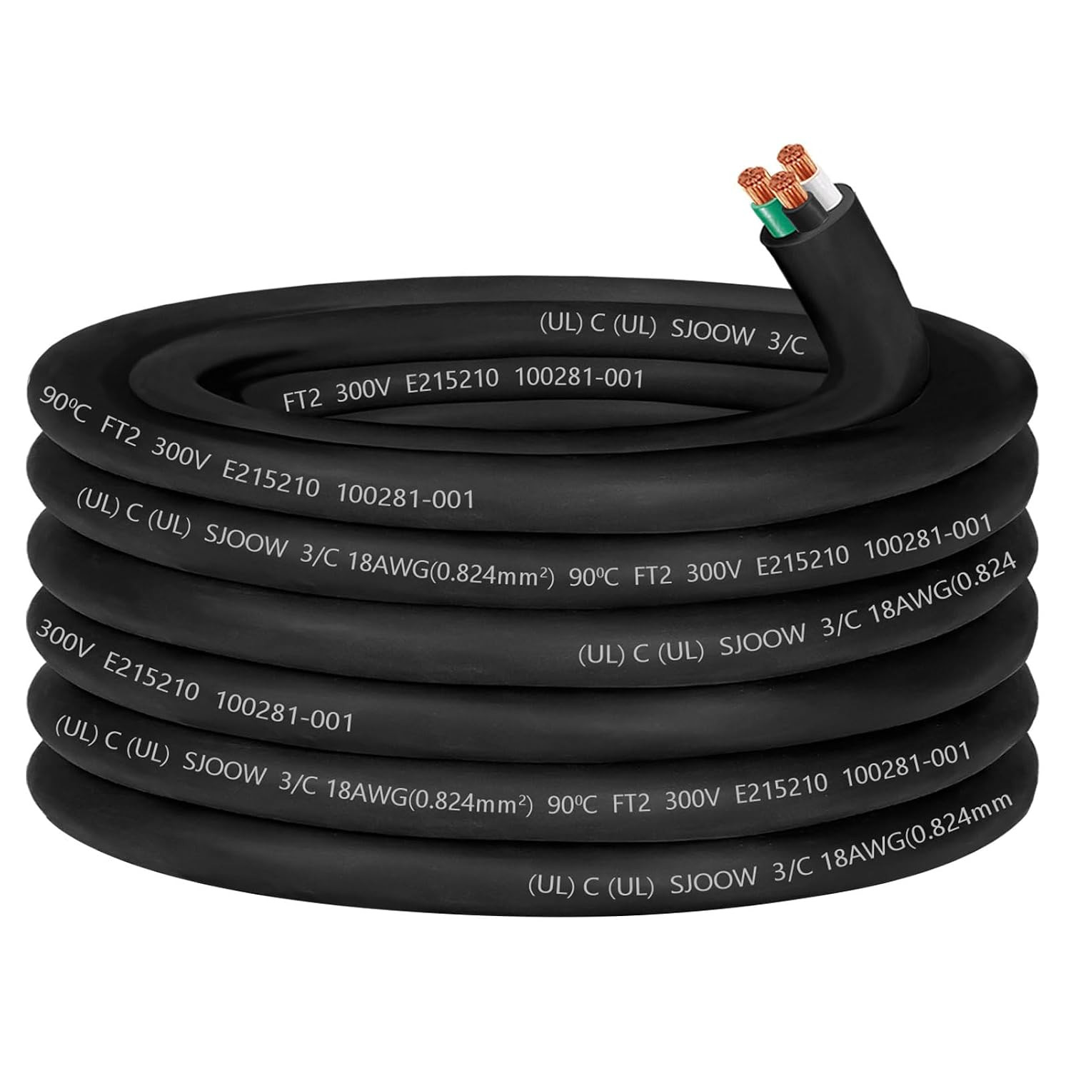 12/3 Wire 12 AWG SJOOW Portable Power Cable,300V 12 Gauge 3 Conductor SJOOW Exte