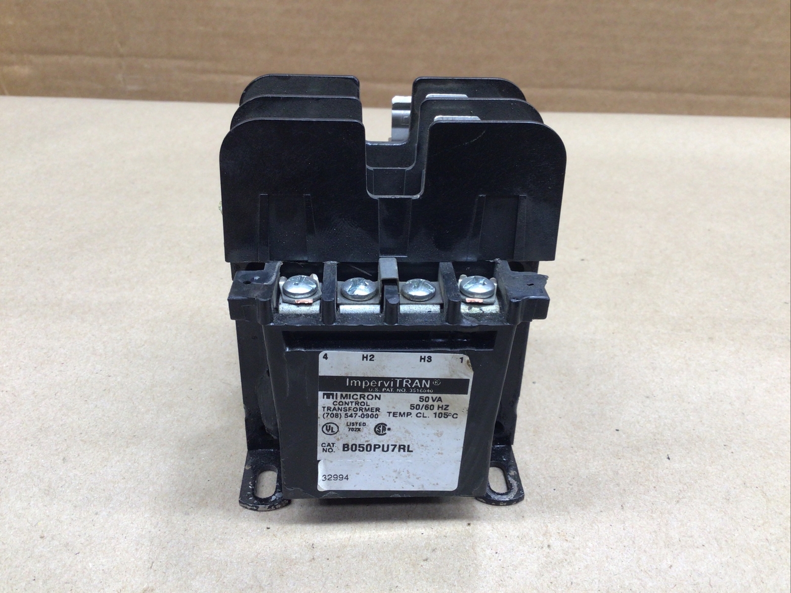 Micron ImperviTRAN Control Transformer B050PU7RL #71G33*AD