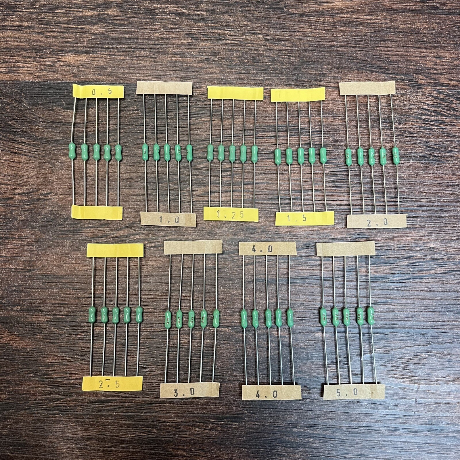 45pcs Pico Fuse Set 5ea 0.5-5.0 AMP Fast Blow 125V Axial Little Fuse Green